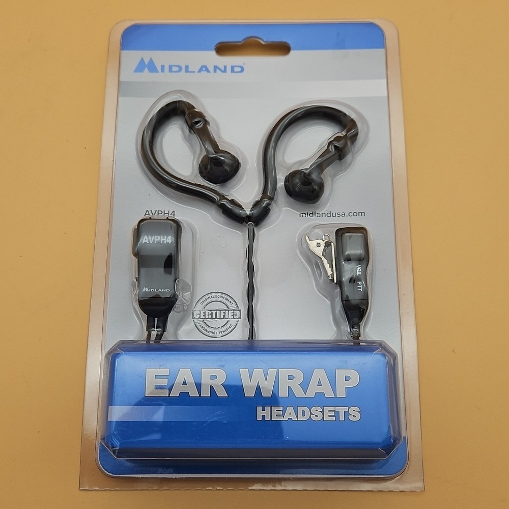 Midland AVP-H4 Black‎ Ear-Hook Headsets Brand New Sealed Headphones Earbuds